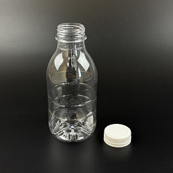 Бутылка ПЭТ D=38мм 0,5л КРУГЛАЯ прозрачная + КРЫШКА (выпи...