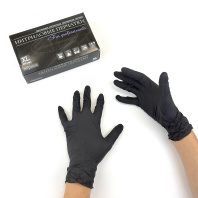 Перчатки НИТРИЛовые ЧЁРНЫЕ УП=100шт "ХL" неопудренные 