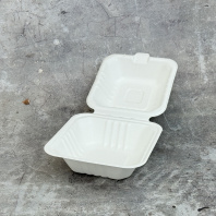 Ланч-бокс БИО (сахарный тростник) 155х155х76мм 450мл 125шт(!!!) БЕЛЫЙ TaMbien 