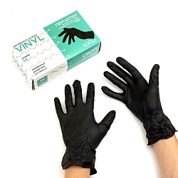 Перчатки виниловые неопудренные ЧЁРНЫЕ "M" УП=1... Перчатки виниловые неопудренные ЧЁРНЫЕ "M" УП=1...