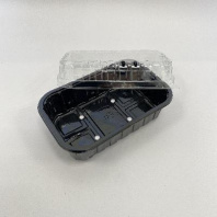 Контейнер одноразовый для ягод/зелени УКФ-50 + КРЫШКА КФ-КР-36 ПЭТ (Д-чёрное, К-прозр) 188х120х50