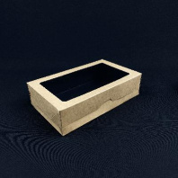 Ланч-бокс с окном OneBox-1900 ЧЁРНЫЙ 25шт 230х140х60мм 