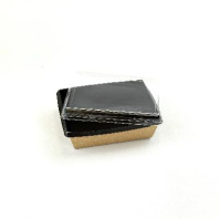 Салатник + КРЫШКА OneClick Bottom- 400 ЧЁРНЫЙ 50шт 120х85/135х100/45мм