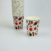 Стакан НГ 350(430)мл бумажный СНЕГОВИК 50шт D=90, d=59, H=115мм ВИРИДО 