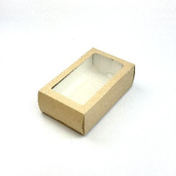 Упаковка OSQ MB-12 КРАФТ с окном 50шт (для 12шт макарони) 180х110х55мм (2 ЧАСТИ) 