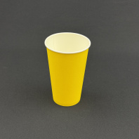 Стакан 400(530)мл бумажный ЖЁЛТЫЙ 50шт D=90, d=60, H=136мм ФОРМАЦИЯ Арт.54452 