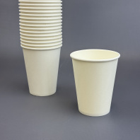 Стакан 350(410)мл бумажный БЕЛЫЙ 50шт D=90, d=60, H=110мм GOOD 