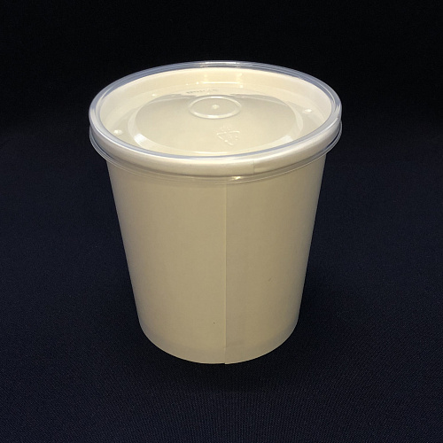 Упаковка ECO SOUP-ECONOM-16W БЕЛАЯ супница с прозр. КРЫШКОЙ 445мл 25шт D=97, H=100 