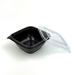 Контейнер КУБИК ПЭТ С-12/12 375мл ЧЁРНЫЙ 50шт + КРЫШКА 25...