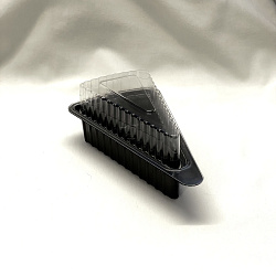 Контейнер для ДЕСЕРТОВ треугол. ЧЁРНЫЙ + КРЫШКА 50шт 330м...