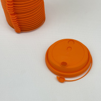Крышка ПП 90мм с ЗАГЛУШКОЙ 50шт ОРАНЖЕВАЯ ОптиКом 