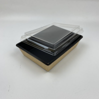 Упаковка OneClick Bottom-1000 ЧЁРНЫЙ салат. + крышка ВЫСОКАЯ H=20мм 50шт 180х130/200х150