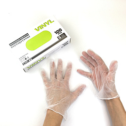 Перчатки виниловые неопудренные "S" УП=100шт VI...