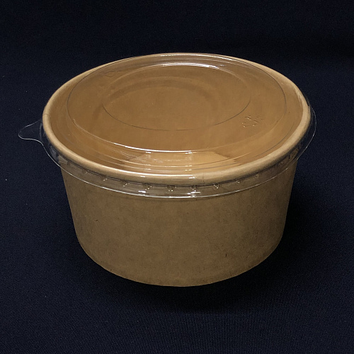 Упаковка ECO RCONT-1120 Pure Kraft салатник с прозр. КРЫШКОЙ 1120мл 40шт D=150/128, H=77 