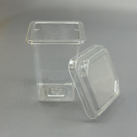 Контейнер для ДЕСЕРТОВ ПР-СТ-80х80/100-прозр. + КРЫШКА ПР-СТ-80-прозр. 60шт(!) V=300мл 