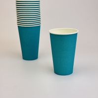 Стакан 400(500)мл бумажный БИРЮЗОВЫЙ 50шт D=90, d=60, H=135мм GOOD 