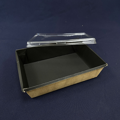 Упаковка OneClick Bottom-1000 ЧЁРНЫЙ салат. + КРЫШКА 50шт 180х130/200х150/55мм 