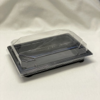 Контейнер под суши УК-703 ДНО-чёрное + КРЫШКА-прозр. 89комп 187х133х54мм КАШТАН 