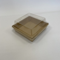 Упаковка OneClick Bottom- 950 КРАФТ салатник + крышка ВЫСОКАЯ H=40мм 50шт 150х150/165х165