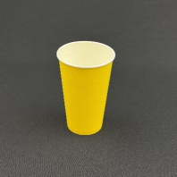 Стакан бумажный 400(530)мл ЖЁЛТЫЙ 50шт D=90, d=60, H=136мм