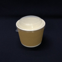 Супница бум КРАФТ ГОФРА + КРЫШКА прозр. 520мл 50шт D=110, H=84,5 TaMbien С-25шт Кр-50шт 