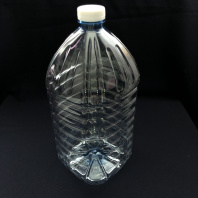 Бутылка ПЭТ D=38мм 4,0л КВАДРАТ прозрачная + КРЫШКА + РУЧКА (выписывать по 36шт) 