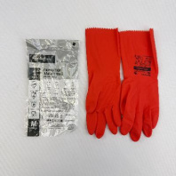 Перчатки латексные ЗАЩИТНЫЕ "M" 1пара/58гр КРАСНЫЕ