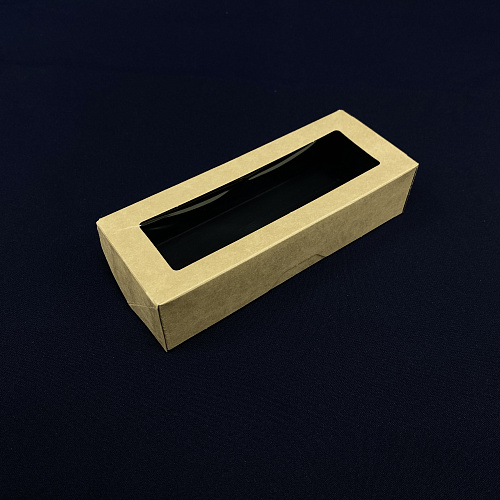 Упаковка OneBox- 500 ЧЁРНЫЙ ланч-бокс с окном 25шт 170х70х40мм 
