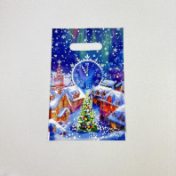 Пакет с вырубной ручкой ПВД НГ 20х30см (30) Волшебная ночь 100шт