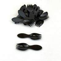 Вилка-ложка ЧЁРНАЯ 80мм УП=60шт L=8см для ПР-СТ-80х80 Протэк 