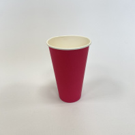 Стакан 400(470)мл бумажный МАЛИНОВЫЙ 50шт D=90, d=53, H=136мм ПБФ 