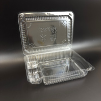 Контейнер под суши с крышкой ПЭТ УК-47А-01 4-х секц. 24шт (внеш. 261х191х60мм) Каштан 