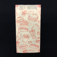 Пакет бум. V-дно ОДП 220х110х35 (шаурма) 100шт печать "Фаст Фуд" 