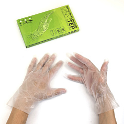 Перчатки ТПЭ КОРОБКА "M" УП=100шт прозрачные Ар...