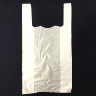 Пакет майка ПНД 25+12х45 (10) БЕЛАЯ 100шт 