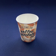 Стакан 180(200)мл бумажный Coffee TIME 50шт D=73, d=50, H=80мм Пэйпер Кап 