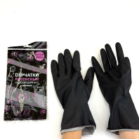 Перчатки хозяйственные Japan Style "XL" ЧЁРНЫЕ 1пара СУПЕРПРОЧНЫЕ с напылением 