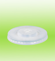 Крышка для холодного D=80мм 100шт ПРОЗРАЧНАЯ МАТОВАЯ с КРЕСТ.отверстием СкандиПакк 