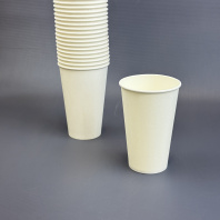 Стакан 400(500)мл бумажный БЕЛЫЙ 50шт D=90, d=60, H=135мм GOOD 