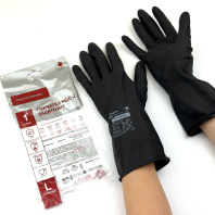 Перчатки резиновые технические КЩС-2 ЧЁРНЫЕ "L" (размер-9) 1пара/60гр ADM Арт.KCS2-21 