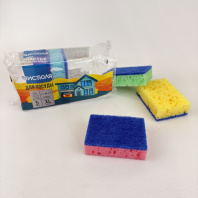 Губки для посуды ЧИСТЮЛЯ "XL УП=5шт" КРУПНОПОРИСТЫЕ 100х70х30мм Арт.П0311 