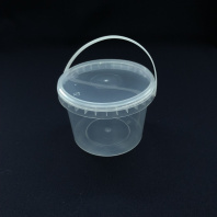 Ведро круглое  500мл прозрачное с РУЧКОЙ + КРЫШКА D=109мм, H=80мм ПетроПолимер Арт.КВ7640 