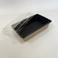 Упаковка OneClick Bottom- 800 ЧЁРНЫЙ салат. + крышка ВЫСОКАЯ Н=20мм 50шт 180х100/200х120