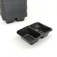 Лоток под запайку одноразовый 187х137х45 626мл ЧЁРНЫЙ разделение-50/50 КОРОБ=480шт