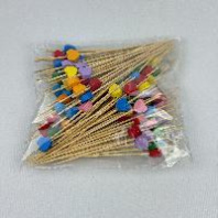 Пики деревянные "Сердце" 12см УП=100шт МИКС красные-белые-чёрные 