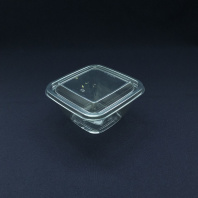 Контейнер КУБИК ПЭТ С-12/12 500мл прозрачный 50шт + КРЫШКА 25шт (внеш. 126х126х60) УЮ 