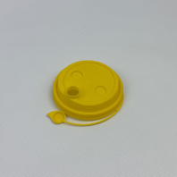 Крышка ПП 80мм с ЗАГЛУШКОЙ 50шт ЖЁЛТАЯ СМАРТПЛАСТ 