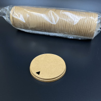 Крышка БИО (КАРТОН) 90мм с отверстием 50шт КРАФТ Арт.241703 