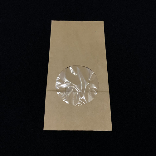 Пакет бум. прямоуг. дно с ОКНОМ(D70)  КРАФТ 200х100х60 50шт пл.70гр. 