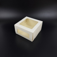 Короб для ТОРТОВ БЕЛЫЙ с ОКНОМ 180х180х100мм 15шт ForGenika 